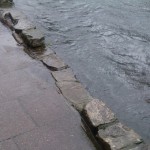 River Anton Close to Overflowing in Town Centre