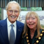 Nicholas Parsons with Mayor of Test Valley Jan Lovell