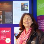 Debbie Morshead of Andover Mind and Project Manager for Dementia Friendly Hampshire, pictured with part of the pop-up exhibition